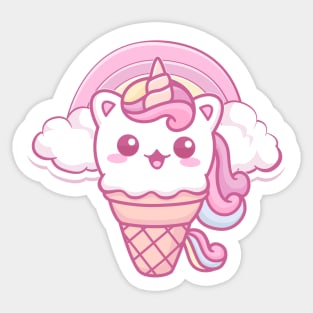 Cute loving Caticorn Meowtical Unicorn girl Sticker